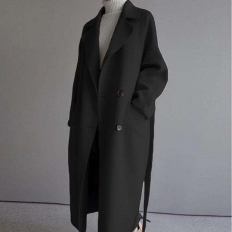 Amara - Lange Wolmantel voor Dames met Elegante Stijl en Warmte