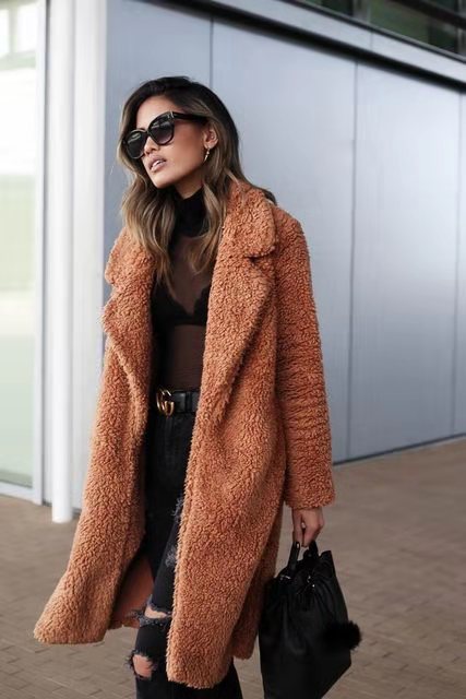 Mila Cosy Lange Fleece Jas | Trendy warme winterjas voor dames