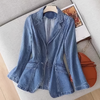 Stijlvol Denim - Elegante Getailleerde Damesblazer voor Elke Gelegenheid