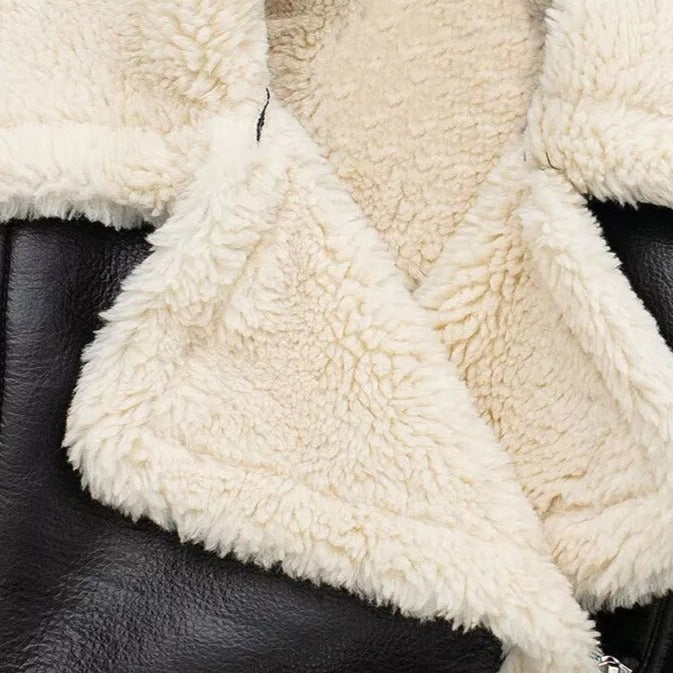 Leren Winterjas met Zachte Pluche Voering voor Dames - Trendy Wintermode 2023