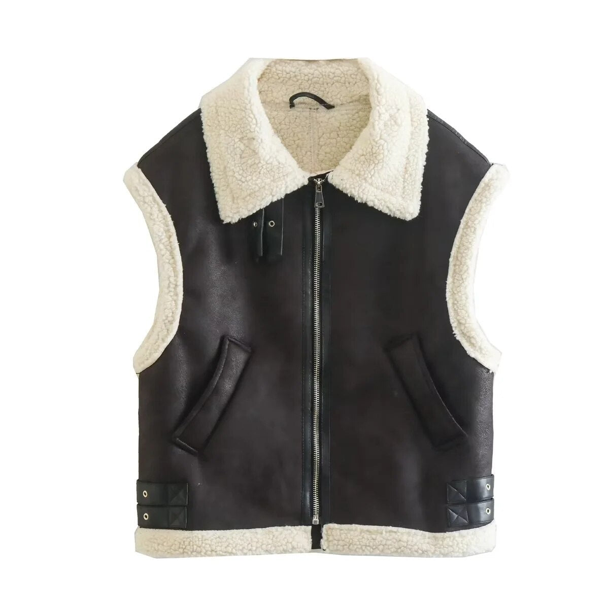 Agneta Gilet | Vintage Dames Gilet met Zakken en Mouwloos Design