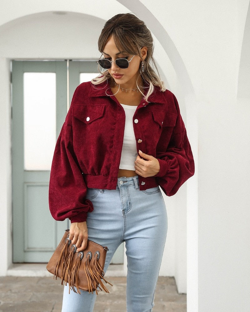 Kira - Corduroy Crop Jack voor Dames Herfstmode 2023