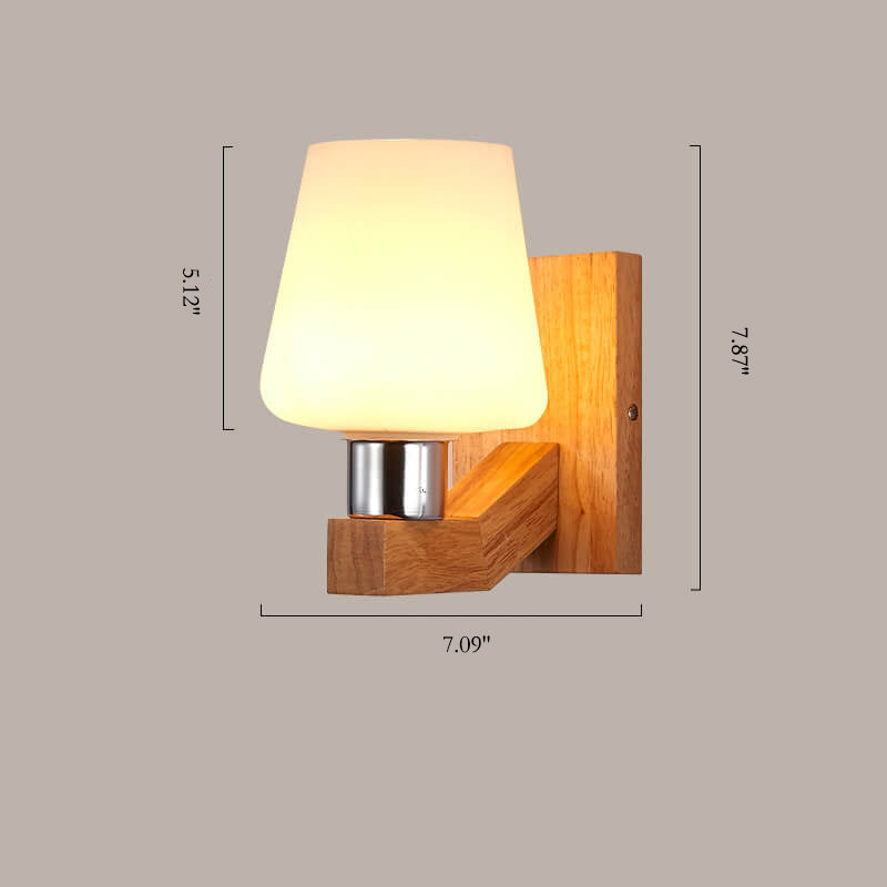 ScandiGlow - Moderne wandlamp van glas en hout | Scandinavisch design met sfeervolle verlichting