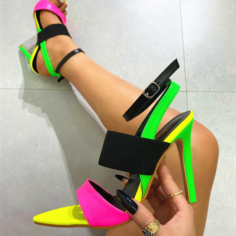 Isabella - Colorblock Hak Sandalen | Stijlvolle Zomersandalen met Hak voor Dames