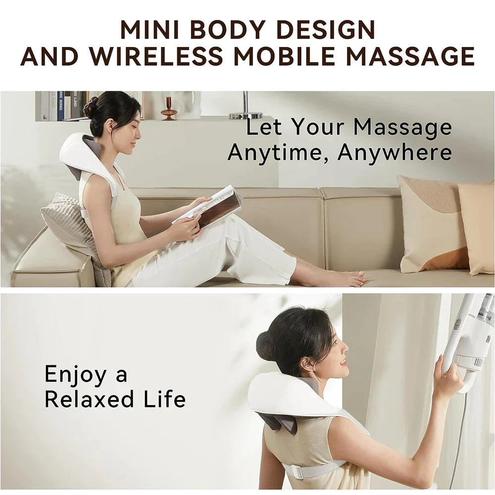 CalmWrap Diepwerkende Massagesjaal | Elektrisch Nekmassageapparaat | 5D Kneedtechnologie