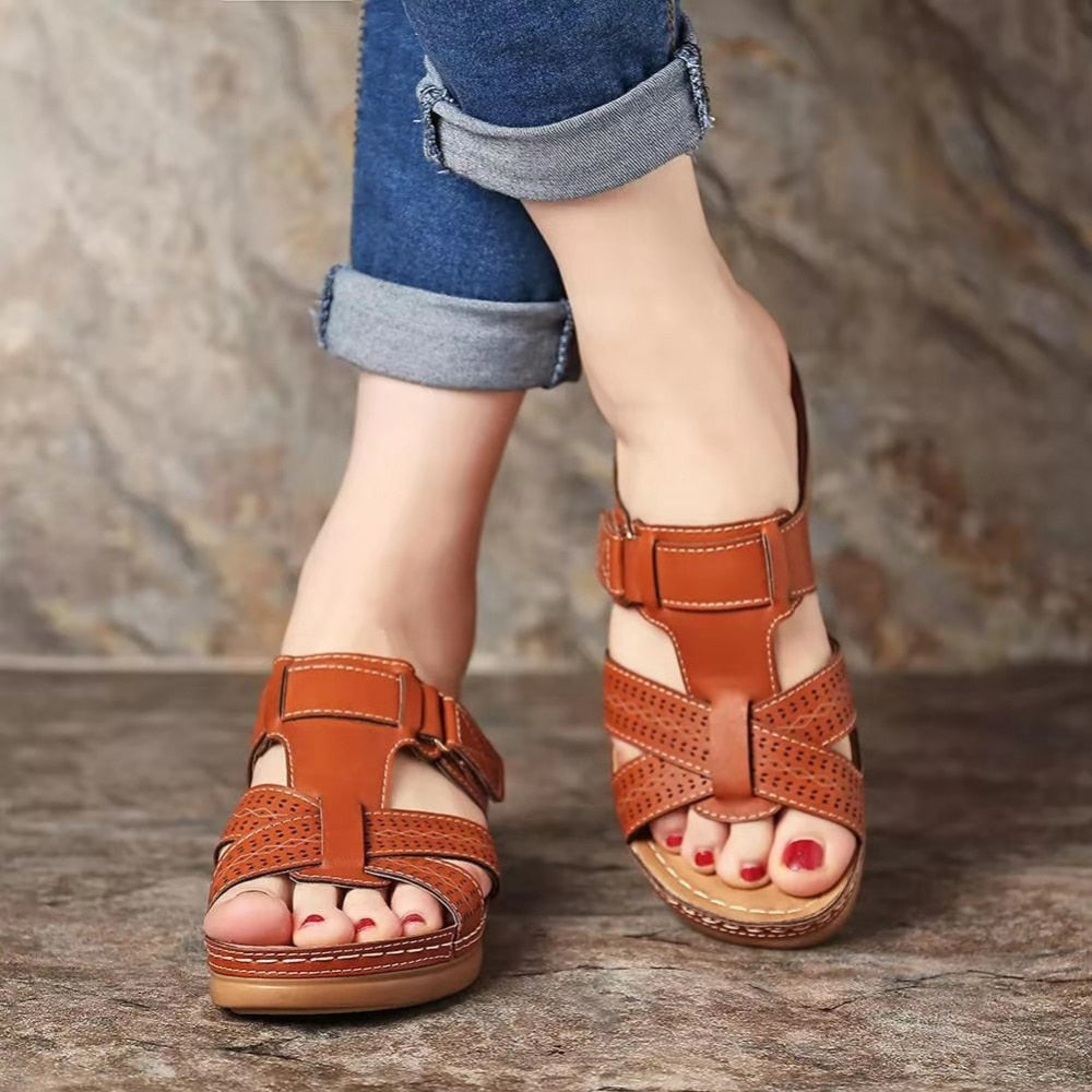 Elise – Brede Wedge Sandalen | Comfortabele en Stijlvolle Zomersandalen voor Dames
