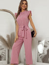 Elise - Roze Jumpsuit met Ruches | Stijlvol en Flatterend