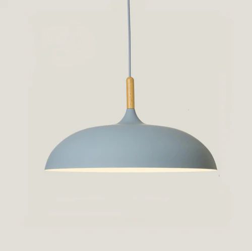 LichtHout - Hanglamp van Metaal en Hout in Zachte Pasteltinten