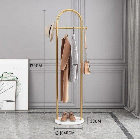 Elegant Staande Kapstok met Marmeren Basis | Moderne Metalen Ontwerp