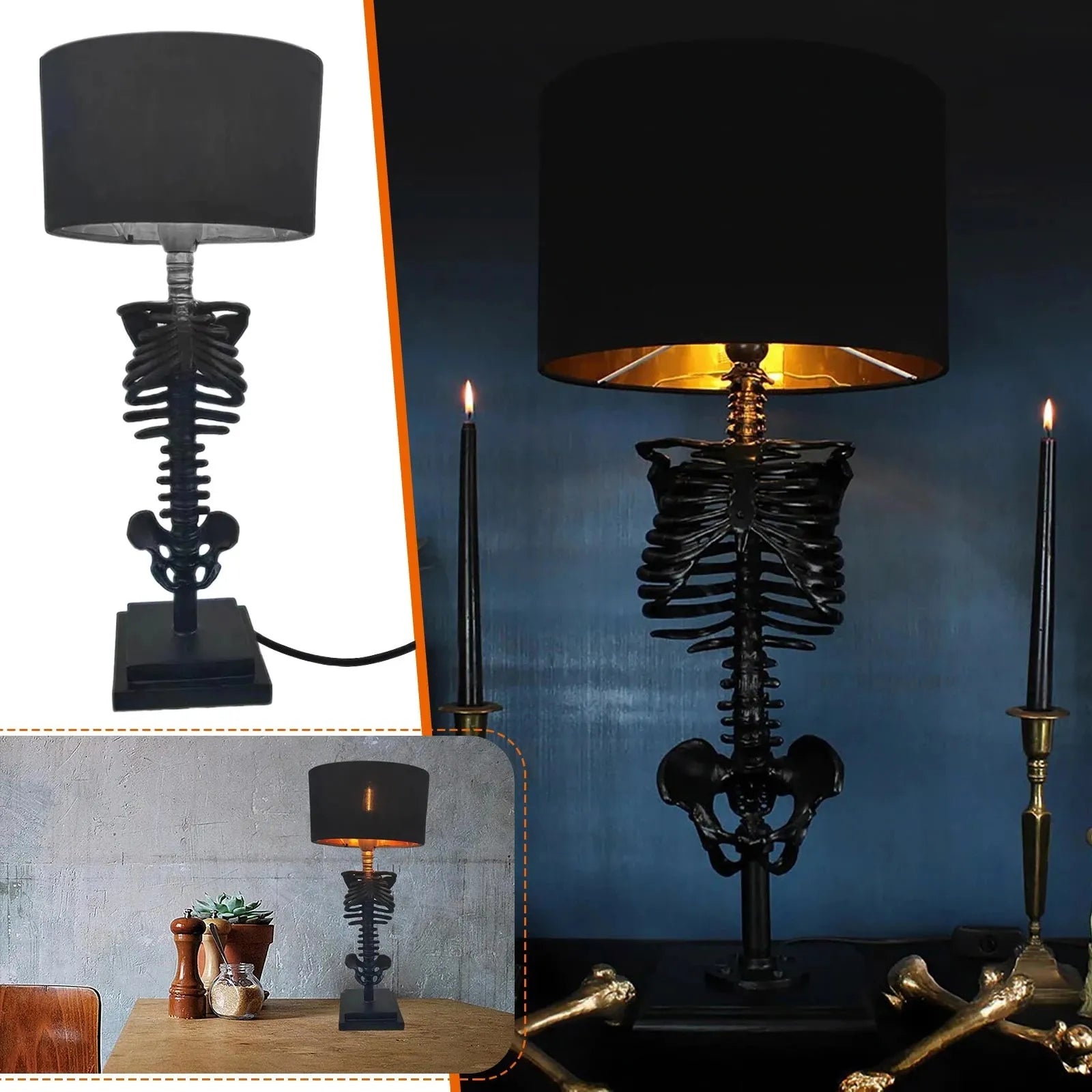 GothicGlow - Skeleton Design Lamp | Unieke Verlichting voor Een Gothic Interieur