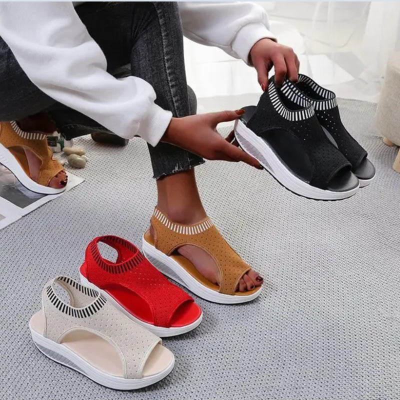 Sophie – Rode Comfort Sandalen | Stijlvolle en Comfortabele Zomersandalen voor Dames
