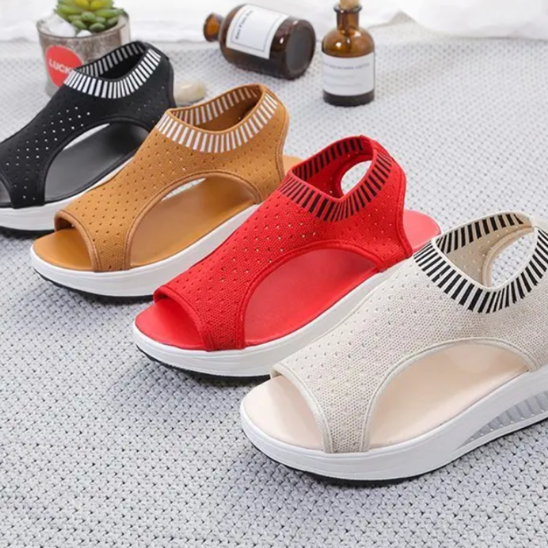 Sophie – Rode Comfort Sandalen | Stijlvolle en Comfortabele Zomersandalen voor Dames
