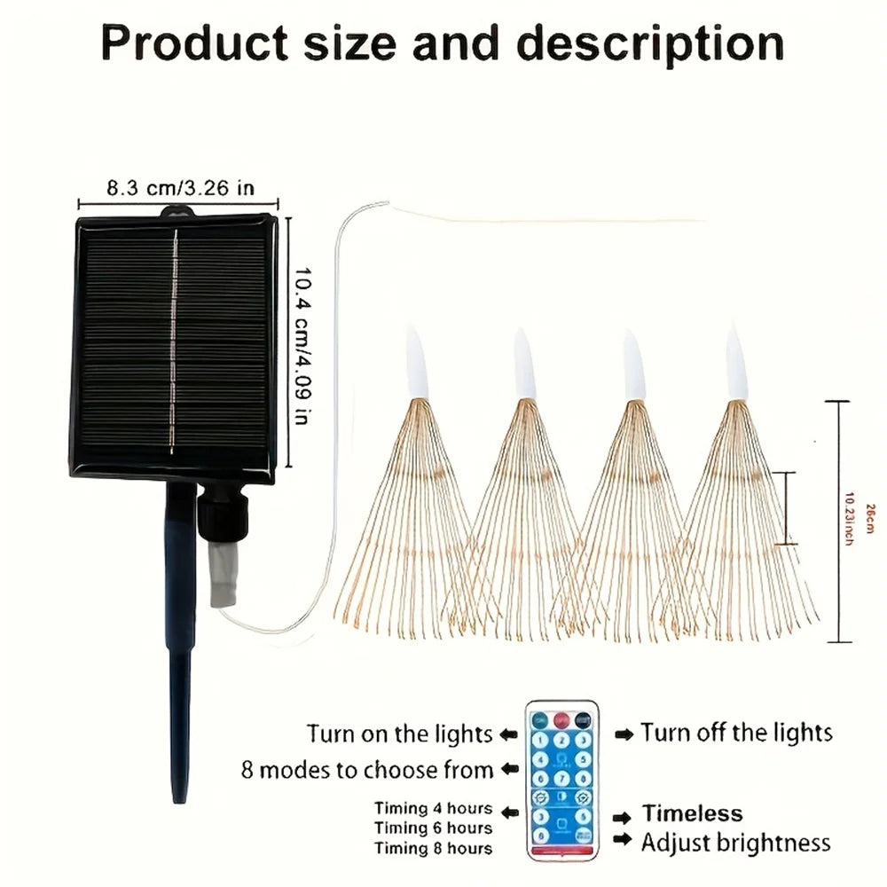 TwinkleBurst - Zwevende Zonne-Vuurwerkverlichting voor Buiten