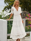 Mira - Elegant Wit Jurk voor Dames - Perfect voor Feestelijke Gelegenheden