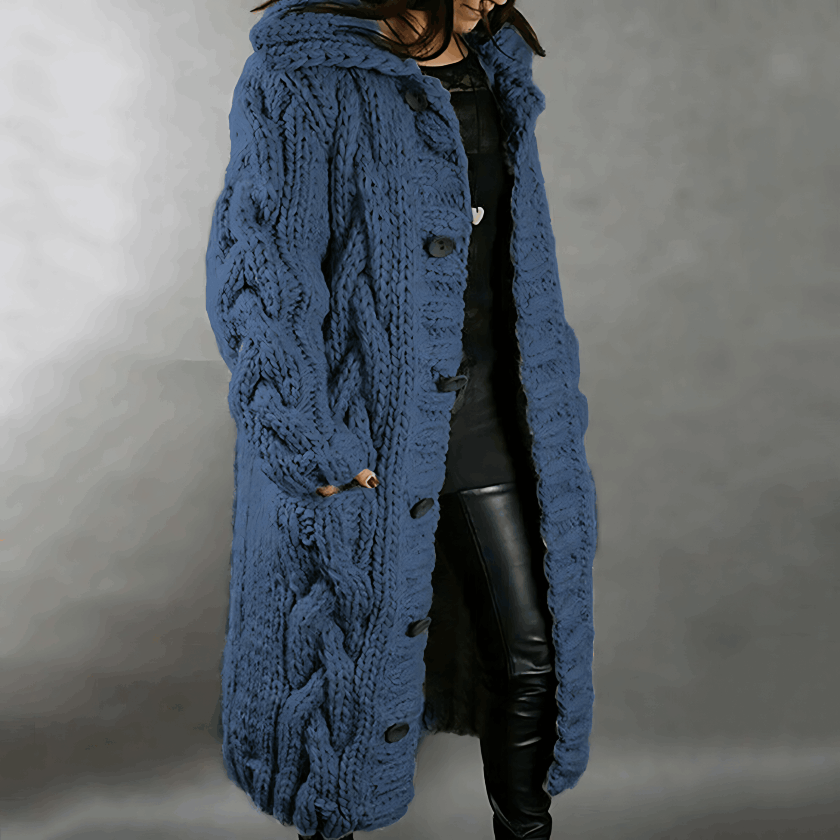 Lindalen - Extra Lange Gebreide Jas in Oversized Pasvorm voor Ultieme Warmte