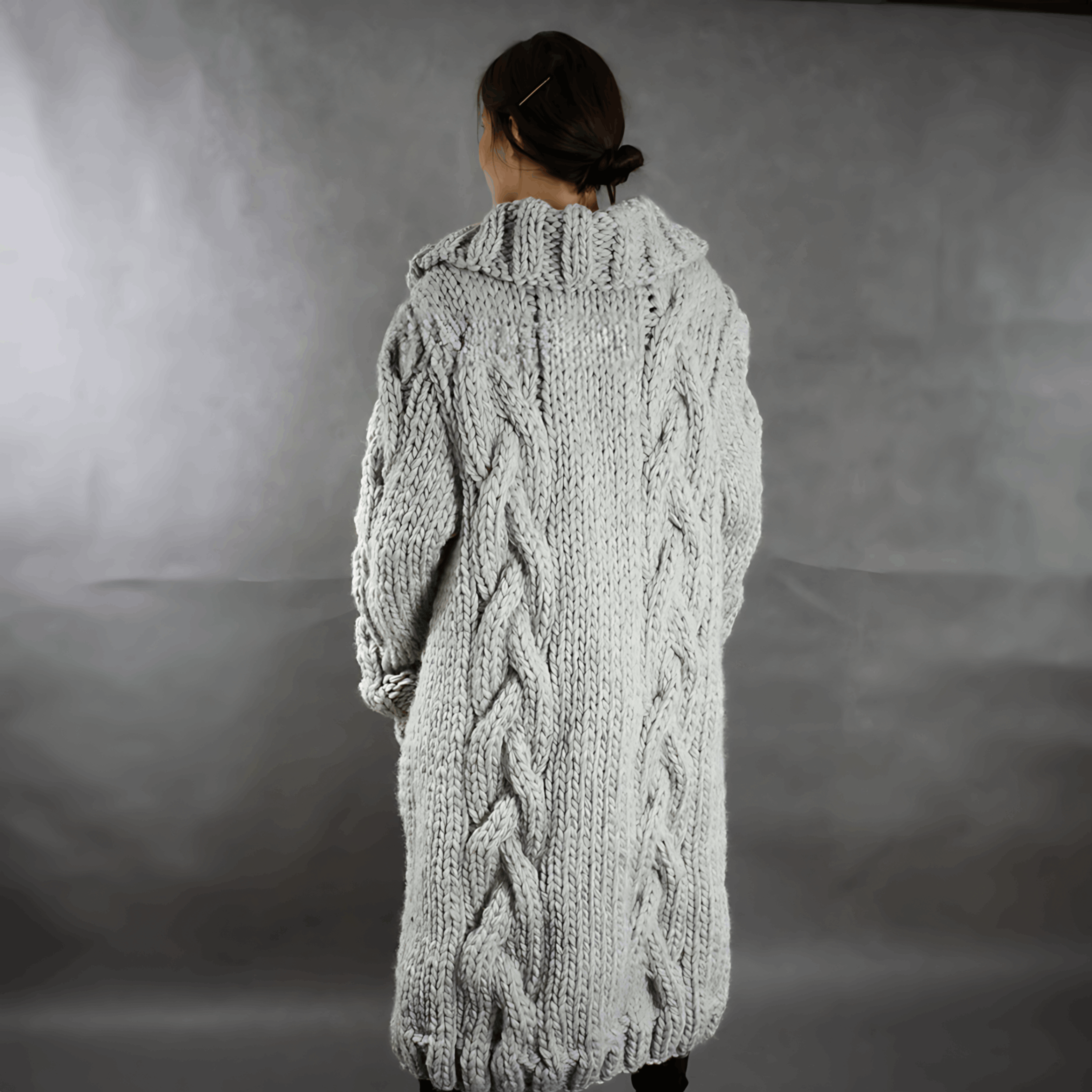 Lindalen - Extra Lange Gebreide Jas in Oversized Pasvorm voor Ultieme Warmte