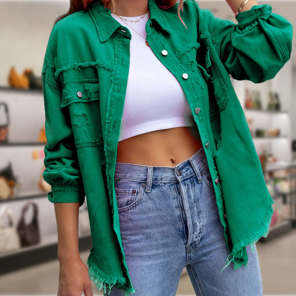 Lianne - Modieuze Gerafelde Shirtjas voor Dames | Trendy en Comfortabel