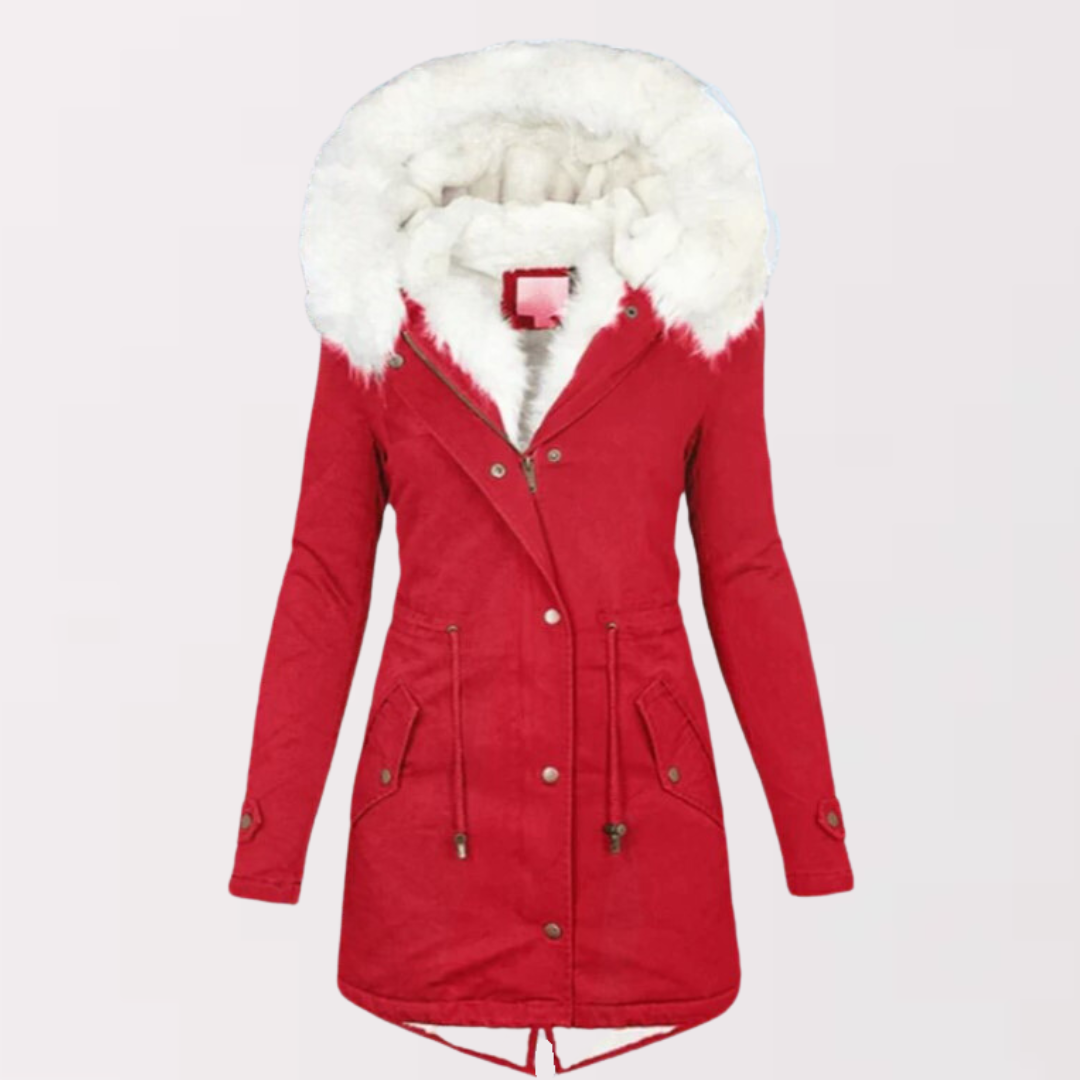 Elena Parka-Mantel met Capuchon en Bontvoering | Warme Damesjas voor de Winter