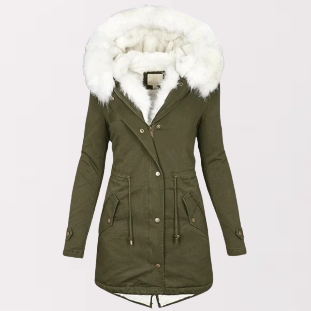 Elena Parka-Mantel met Capuchon en Bontvoering | Warme Damesjas voor de Winter