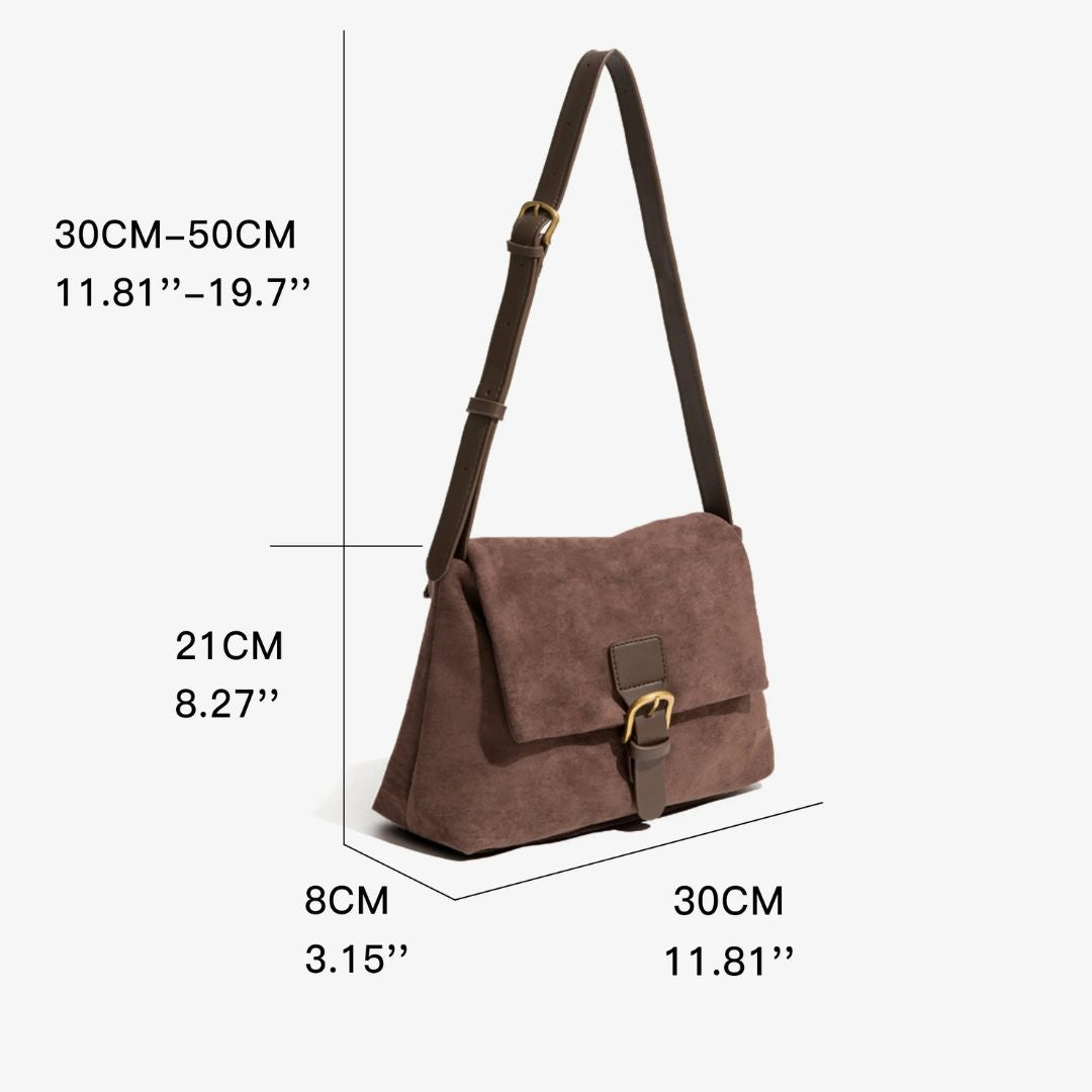 Elena - Suède Schoudertas voor Dames | Stijlvolle en Luxe Handtas