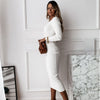 Celinea - Gebreide Lange Elastische Jurk met Sexy V-Hals voor Dames - Stijlvol en Comfortabel