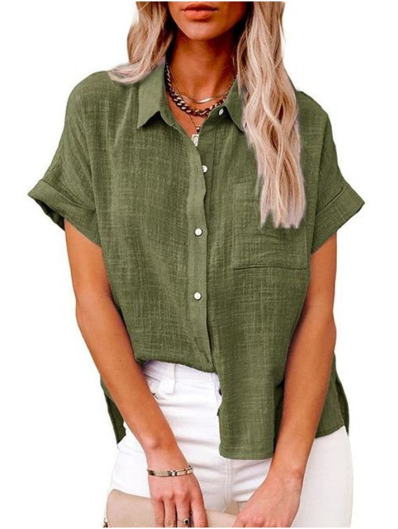 Luchtige Blouse van Katoen en Linnen | Comfortabele en Stijlvolle Dames Blouse voor Zomer en Lente