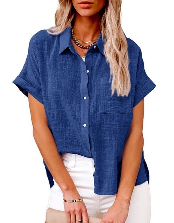 Luchtige Blouse van Katoen en Linnen | Comfortabele en Stijlvolle Dames Blouse voor Zomer en Lente