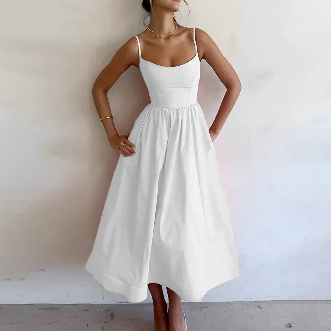 Fabienne - Spaghetti Bandjes Puff Jurk voor Dames - Elegante Zomerjurk