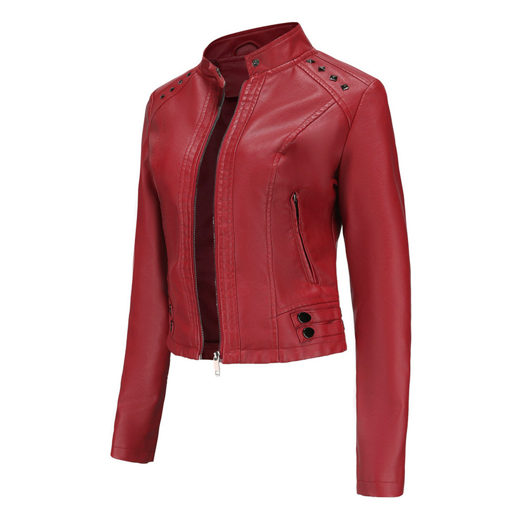 Julisa - Elegante Leren Jas met Unieke Details voor Dames