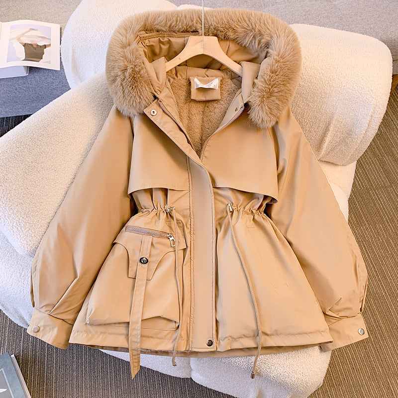 Elegante Lange Damesjas met Kunstbontkraag - Warme Wintermantel voor Koude Dagen