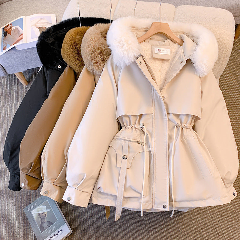 Elegante Lange Damesjas met Kunstbontkraag - Warme Wintermantel voor Koude Dagen