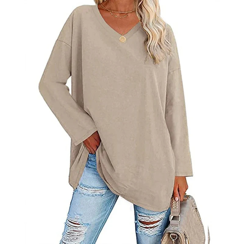 Amina V-Hals Gebreide Top voor Dames - Stijlvolle en Comfortabele Trui