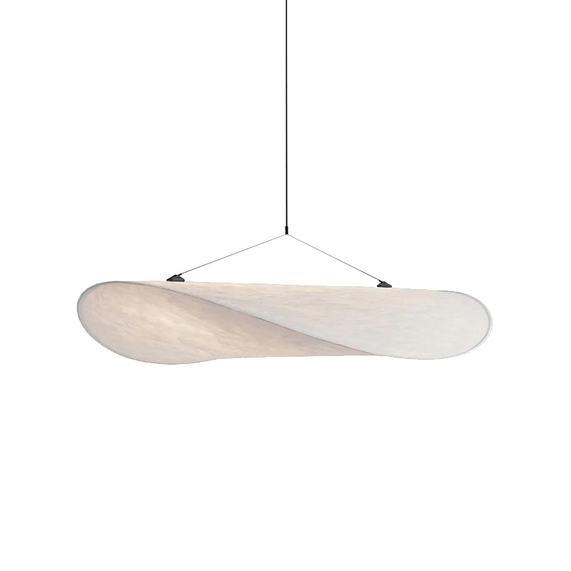 LumiSleek - Moderne LED Hanglamp van Metaal en Kunstzijde in Wit voor de Slaapkamer
