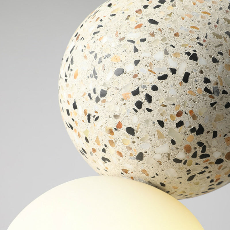 LumiSphere Kleine LED Hanglampen - Zwart Wit Glazen Bollen voor Eettafel en Woonkamer