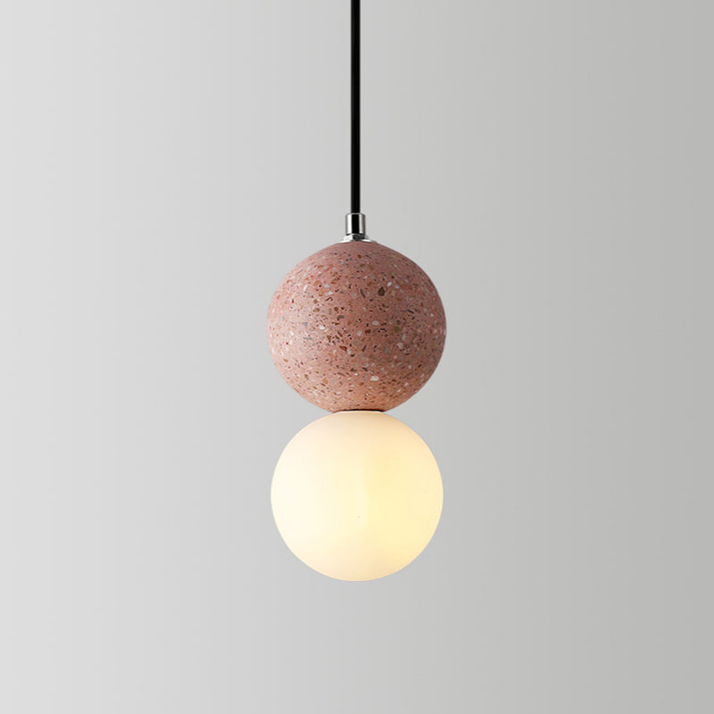 LumiSphere Kleine LED Hanglampen - Zwart Wit Glazen Bollen voor Eettafel en Woonkamer