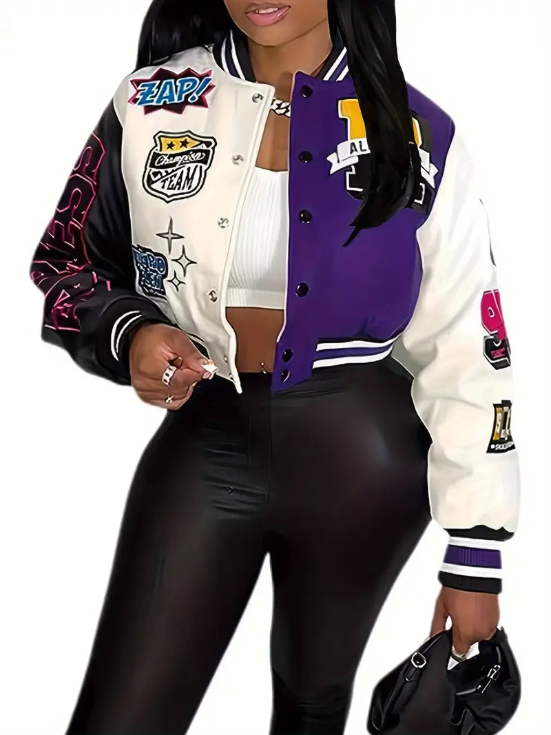 VarsityFashion - Dames Varsity Jas met Briefprint