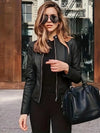 Willem - Elegante Kunstleren Crop Jas voor Dames | Perfect voor Herfst en Lente