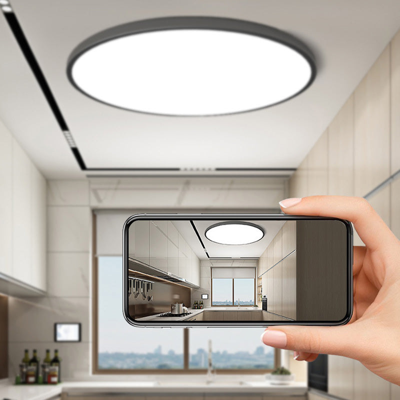 LumiCirca - Moderne Ronde LED Plafondlamp van Metaal in Wit en Zwart