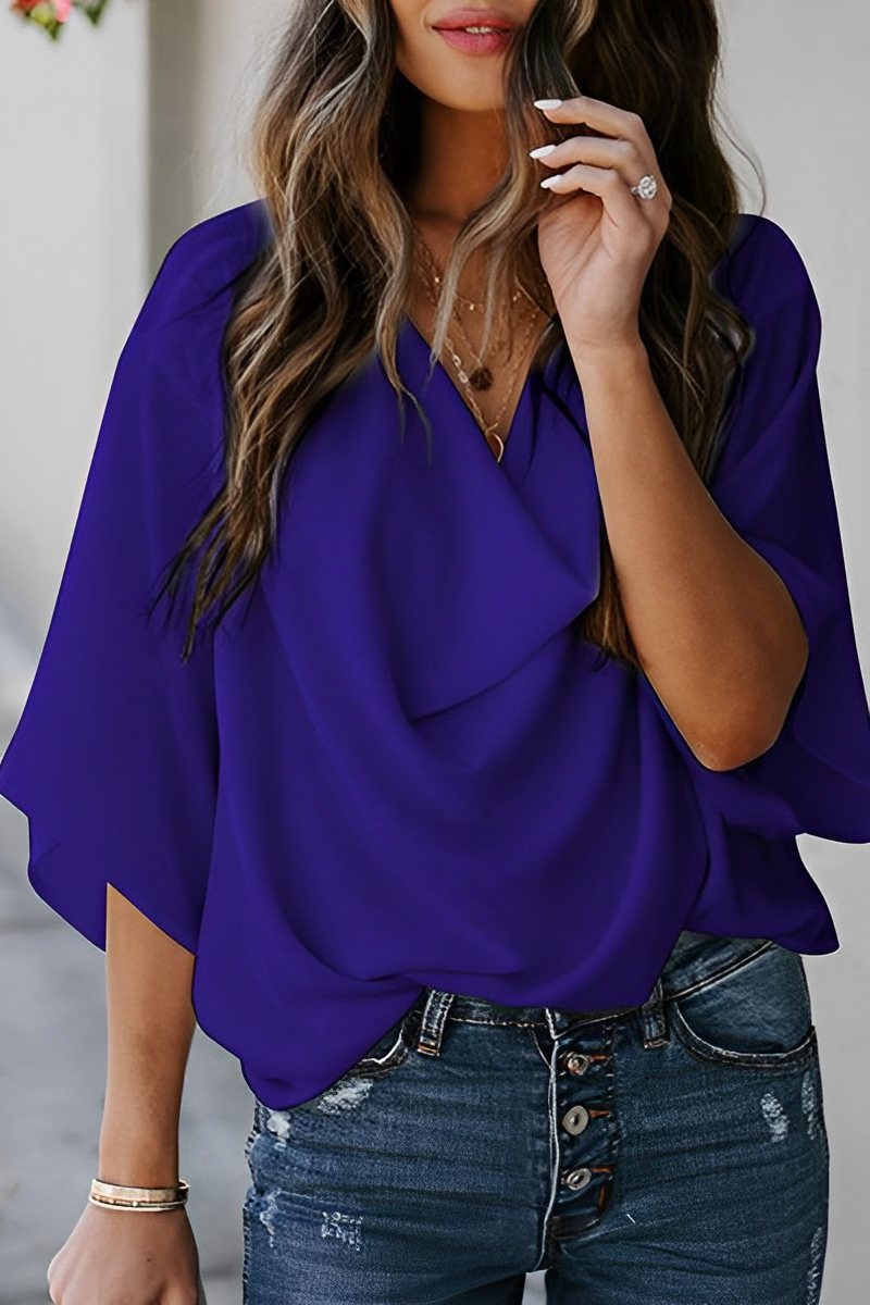 Elena - Vloeiende Chiffon Blouse voor Dames | Elegante en Comfortabele Zomerblouse