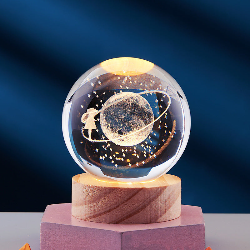 CrystalGlow - 3D Kristallen Nachtlamp met LED Verlichting voor Sfeervol Interieur