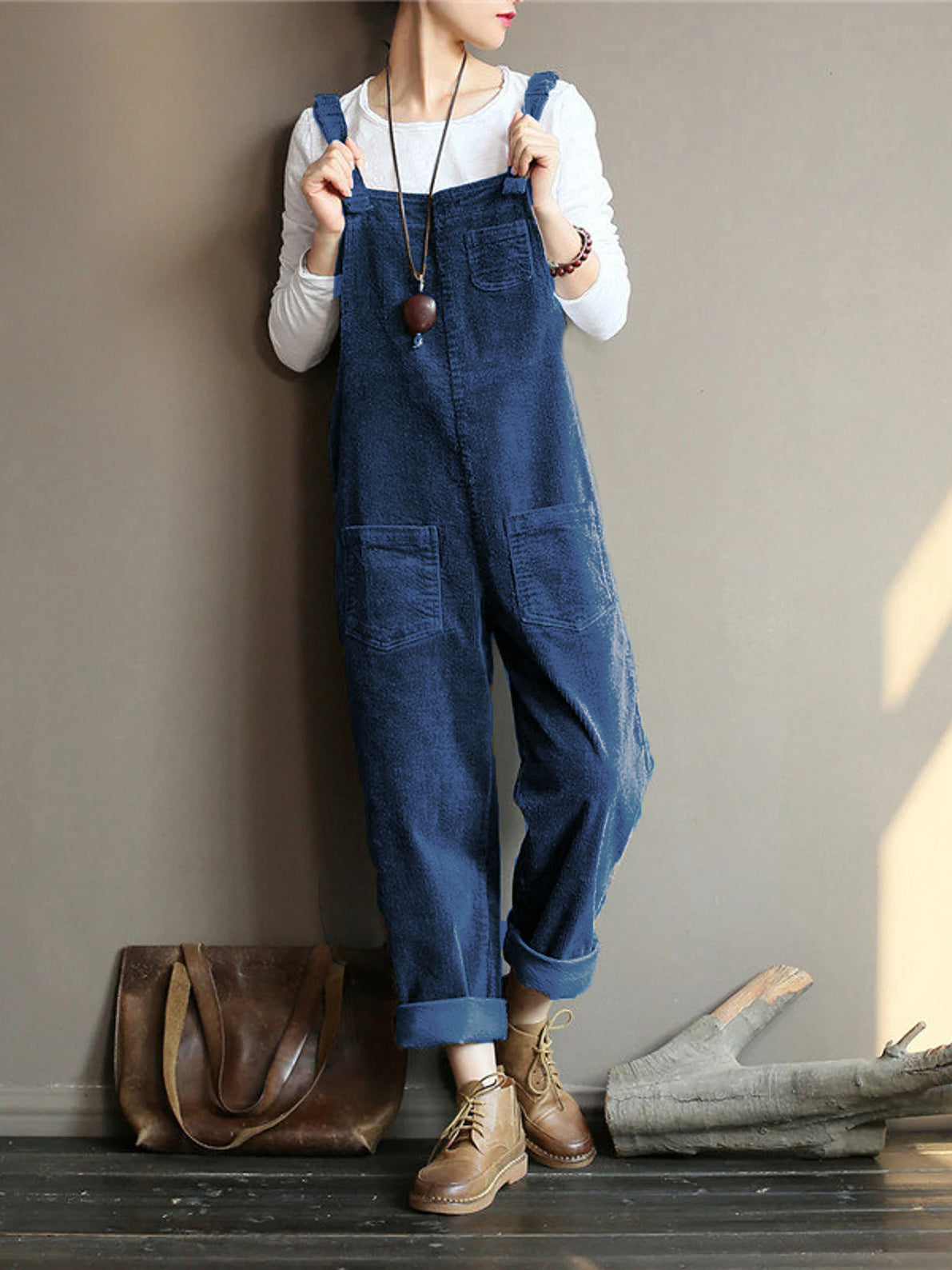 Vintage Velvet Jumpsuit met Wijde Pijpen | Stijlvol en Comfortabel Design