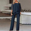 StyleFlow Set | Geraffeld en Gelaagd Topje en Broek voor Elegante Dames