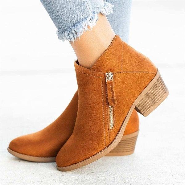 Clara Stijlvolle Dames Enkellaarsjes - Comfortabele Stiefeletten met Rits en Hoogwaardig Voetbed