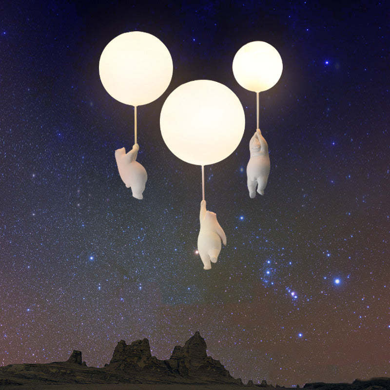 Speelse Beer Ballon Plafondlamp - Unieke Kinderkamer Hanglamp met LED Verlichting