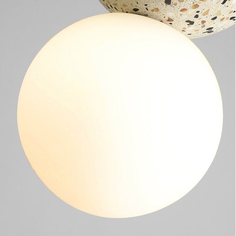 LumiSphere Kleine LED Hanglampen - Zwart Wit Glazen Bollen voor Eettafel en Woonkamer
