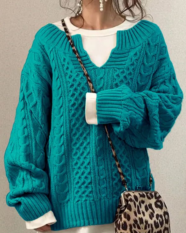 ComfortKnit - Losjes Gebreide Damestrui met Casual Patroon