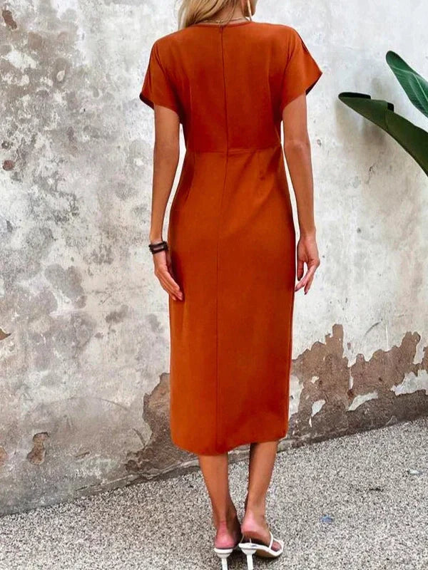 Vera V-Hals Midi Jurk | Elegante Midi Jurk met V-Hals voor Elke Gelegenheid
