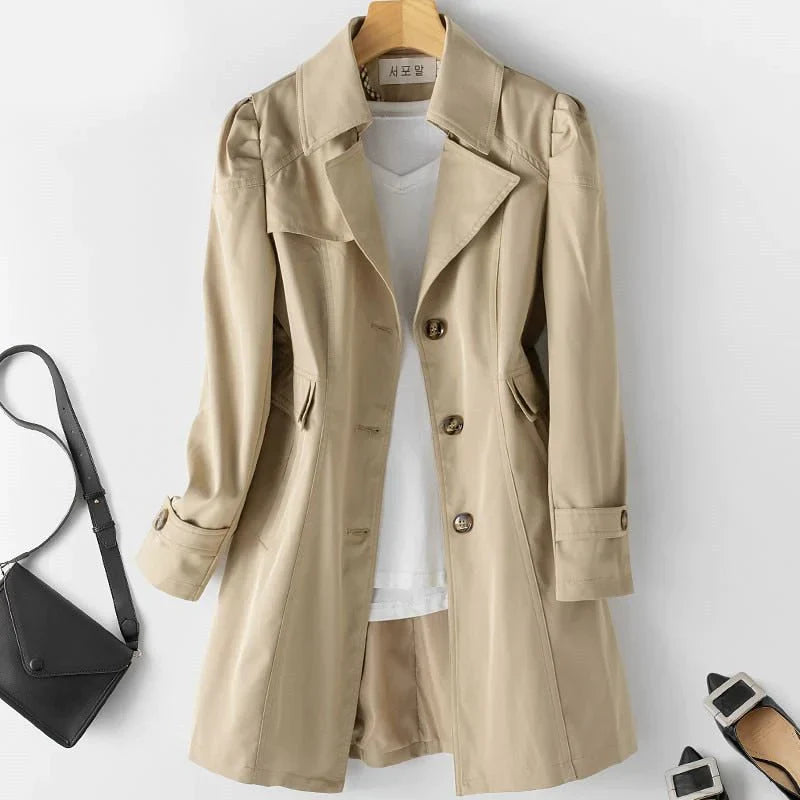 Elegantia – Stijlvolle Dames-Trenchcoat voor een Tijdloze Look