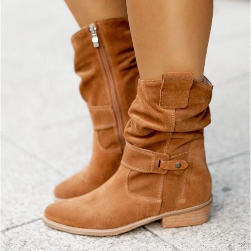 BellaZipper Stiefeletten voor Dames | Stijlvolle Enkellaarzen met Zijrits en Lage Hak