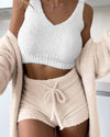 ComfortDays - Drieledig Lounge-Set met Zachte Stoffen Shorts voor Dames